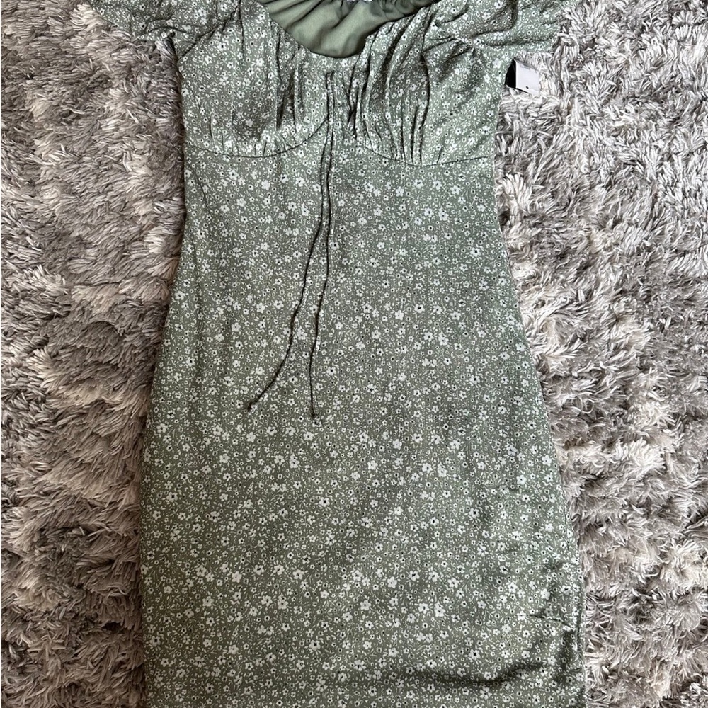 No Boundaries Floral Green Dress